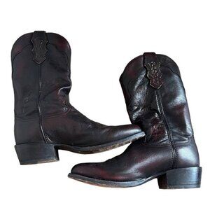 Cattle Baron Deep Cherry Brown Western Cowboy Boot Mens Size 11 D Made in Mexico